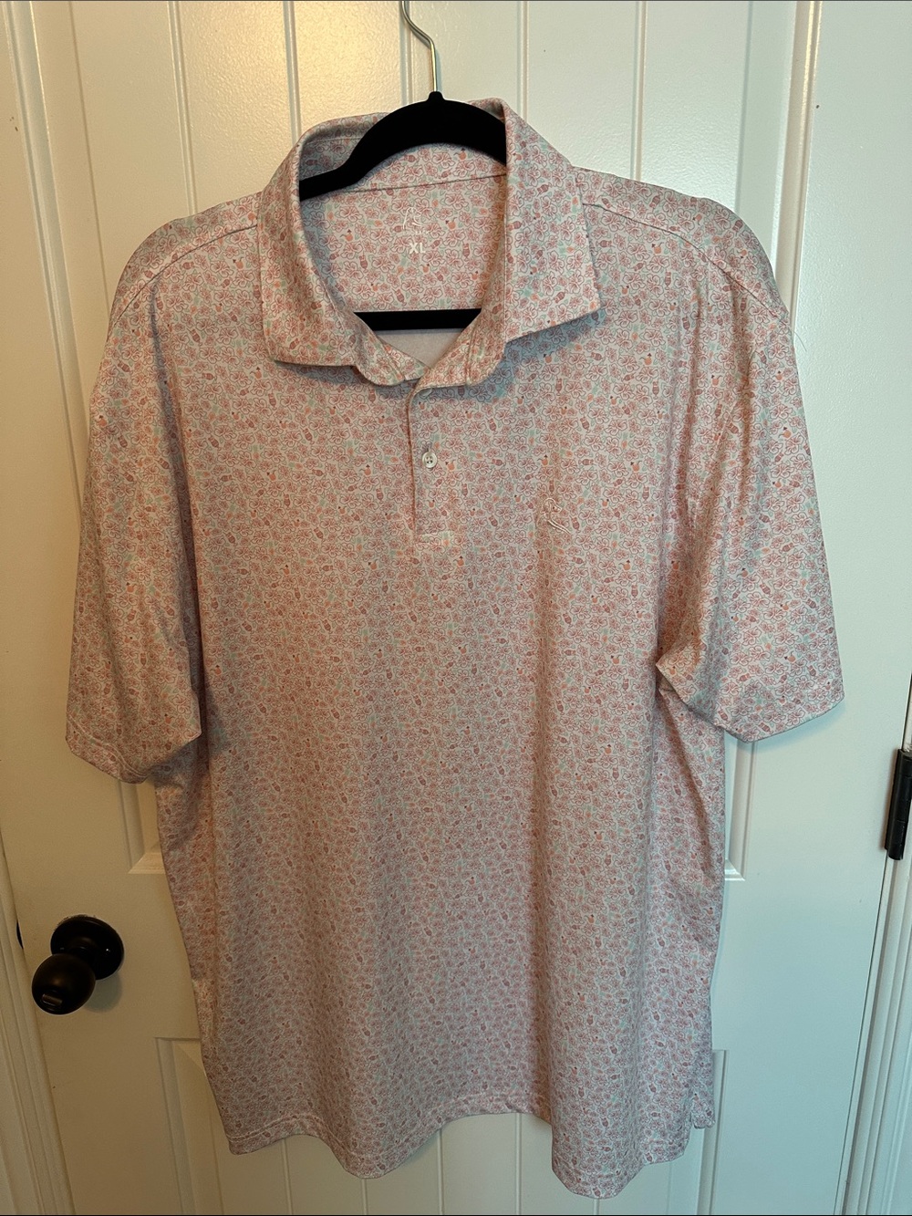 Rhoback Light Pink Micro-Pattern Polo